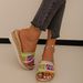 Women's Shoes Wedge Heel Ethnic Style Thick Bottom Fish Mouth Sandals For Women Summer Color Large Size Rope Beach Shoes_vogvips.com