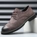 Euro Step Spring And Autumn Brogue Genuine Business Formal Men's Korean Style British Pointed Leather Shoes Trendy_vogvips.com