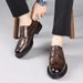 Euro Step Men's New Genuine Leather Business Formal Brogue Carved Wedding Korean Style British Thick Sole Trendy Shoes_vogvips.com