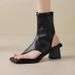 Elegant Style~ French-style Flip-flop Soft Leather Beach For Women, 2026 Summer New Model, Chunky Heel Roman Elastic_vogvips.com