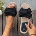 Women's Shoes Summer New Indoor Leisure And Comfortable Home Light Slippers Linen Bow Flip Flops Flat Non Slip Sandals_vogvips.com