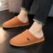 Extra-large Slippers For Winter With Footbed Non-slip Sole Comfortable Fuzzy Soft Men's Warm Fleece Cozy Slides_vogvips.com