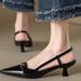 Pointed Toe Sandals Elegant Socialite French Style High Heels Women Thin Heel Dress One Strap Small Fragrance Shallow_vogvips.com