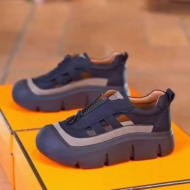 Baotou Sandals Women's Outer Wear Sky Thick Sole Soft Sole Soft Surface Comfortable And Breathable Hollow Hole Single Shoes_vogvips.com