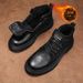 European Warm Series 2025 Autumn Winter New Fashion Work Short Boots Men's British Style High-top Casual Leather Shoes_vogvips.com