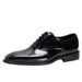 Men's leather leather patent leather English carved business dress Oxford shoes_vogvips.com