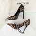Women's Shoes Exquisitely Sexy Leopard Print High Heels For Women, Versatile Stilettos With Open Sides And Metal Pointed Toe, Elegant Single Shoes_vogvips.com