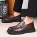 Euro Step Leather 2025 Autumn Business Casual Shoes Trendy Men's Slip-On Hand-Scrubbed Loafers_vogvips.com