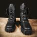 European Warm Series Autumn Men's Martin White High-top Fashion Show Style Trendy Pocket Motorcycle Boots_vogvips.com