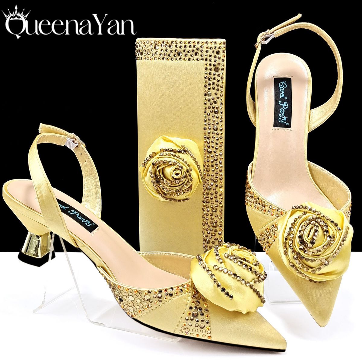 Women’s Shoes women's pointed shoes and bags, handmade flower decoration, simple and elegant suit_vogvips.com