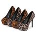 Ultra Slim Heel Hate Heaven High Shallow Mouth Round Toe Single Shoe Waterproof Platform Leopard Print Suede Women S_vogvips.com