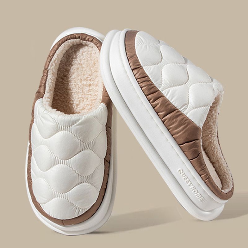 Autumn And Winter, Stepping On Poop Feeling Down, Men's Cotton Slippers, Indoor Home Waterproof And Slip Resistant, Couple Plush Cotton Slippers,_vogvips.com