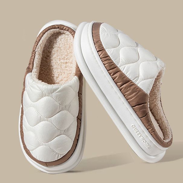 Autumn And Winter, Stepping On Poop Feeling Down, Men's Cotton Slippers, Indoor Home Waterproof And Slip Resistant, Couple Plush Cotton Slippers,_vogvips.com