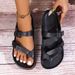 Ladies' EVA Casual Simple Buckle Flat Heel Thick Sole Set For Wearing One Word Slippers In Large Size_vogvips.com
