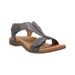 Women's Shoes Summer Flat Arch Massage Velcro One Word Casual Beach Sandals_vogvips.com