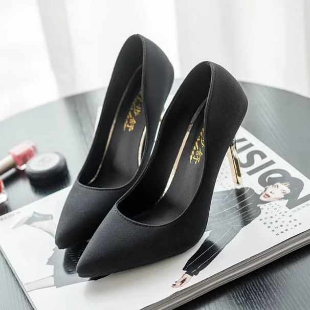 2024 Autumn Casual European And American Fashion Sexy Shallow Women's Single Shoes Nightclub Pointed Toe High Heels_vogvips.com