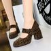 9613-6 Style High Thick Heels, Waterproof Platform, Suede, Straight Line With Belt Buckle, Shallow Mouth Mary Jane_vogvips.com