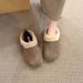for Women 2025 Autumn Winter New Fleece-Lined Retro Fluffy Half-Slip Women's Flat Ugly Cute Lazy Slip-On_vogvips.com
