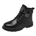 Autumn Men's High-Top Martin Boots, Men's Trendy Versatile Thick-Soled Work Shoes, Casual Leather Boots, Black Short Boo_vogvips.com