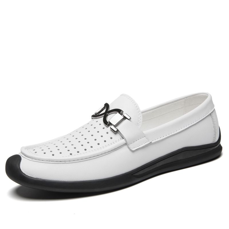 Men's Round Head Men's Casual Single Shoes Small Size Lazy Shoes Large Size Beanie Shoes Men's Shoes Punching_vogvips.com