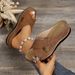 New Hollow Metal Button Wedge With Thick Soles Outside To Wear Solid Color Fish Mouth Slippers_vogvips.com