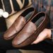 New Autumn Men's Loafers, Korean Style Breathable Casual Leather Shoes, Trendy Versatile Slip-on Sneakers, Non-slip_vogvips.com