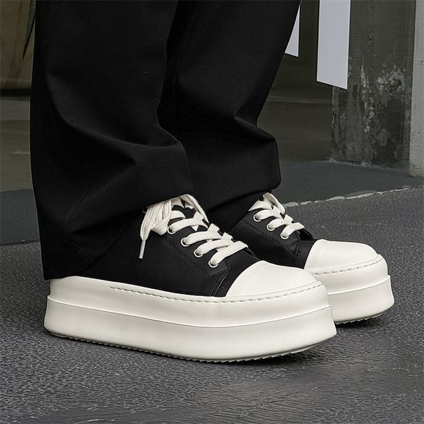 Men's 2025 New Interior Height Increasing Board Casual Versatile Trendy Big Head Canvas Shoes 18454-J_vogvips.com