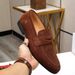 Men's Casual Shoes Suede Genuine Leather New Business Slip-On Loafers Coffee Color_vogvips.com