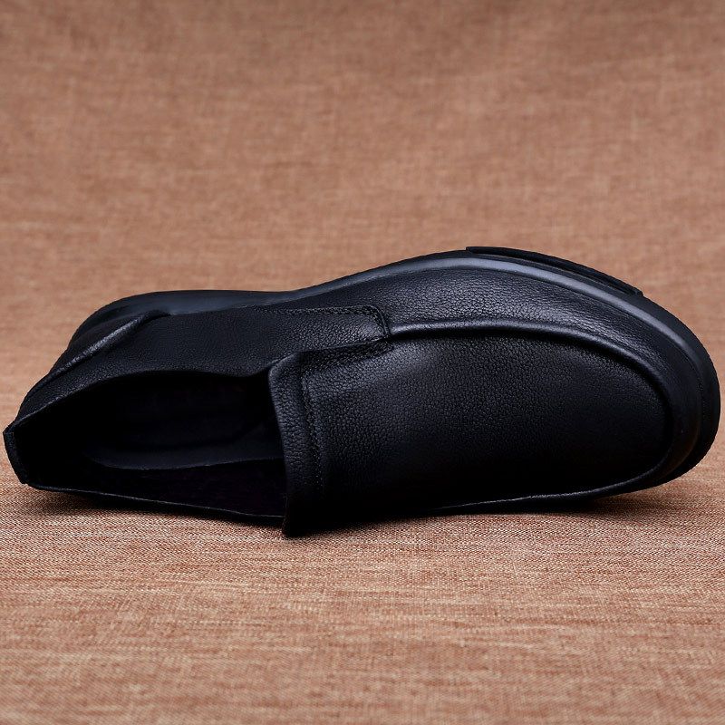 Euro Step Cowhide】Men's New Genuine Leather Casual Non-Slip Slip-On Dad Business Shoes For Men_vogvips.com