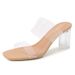 Cross-border Free Shipping New Model PVC Transparent Crystal Chunky Heel Sandals For Women To Wear Outside_vogvips.com