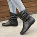 ShoeVault Cross-Border Foreign Trade Plus Size For Women 2024 Autumn Winter Pleated Slouch Flat Versatile Short Tube Korean Style_vogvips.com