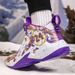 New high-top basketball shoes men's leather children's small shoes actual running shoes_vogvips.com