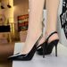 1859-K201 European And American Style Patent Leather High Heels Shallow Mouth Pointed Toe Fashion Backless Strap_vogvips.com