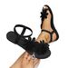 French-style Retro Cross-strap Roman Sandals Women, 2026 Summer New Flat Beach Shoes, Versatile For Outdoor Wear_vogvips.com