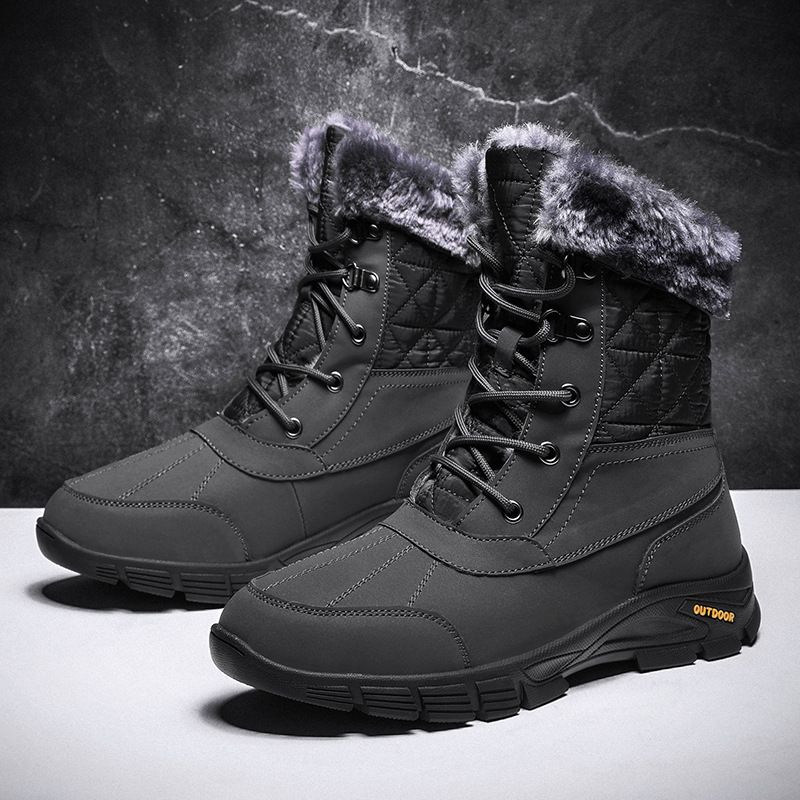 Regal Footwear Plus Size Men's Snow Outdoor Thickened Warm High-top Shoes Fleece-lined Cotton New Long Martin Boots_vogvips.com