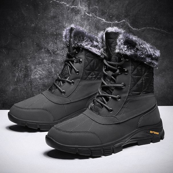 Regal Footwear Plus Size Men's Snow Outdoor Thickened Warm High-top Shoes Fleece-lined Cotton New Long Martin Boots_vogvips.com