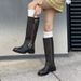 Martin Brown Square Toe 2025 New Sleeve Long Women's Polished High Top Boots_vogvips.com
