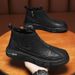 European Warm Series Slip-On Winter Fleece-Lined Warm Cotton Men's Waterproof Work Safety Leather Shoes Thick-Soled Non-Slip Martin Boots_vogvips.com