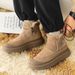 Men's Winter Snow Boots With Fleece Lining, Waterproof & Slip-Resistant, Casual Outdoor Hiking Shoes With Thick Sole_vogvips.com