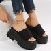 Women's Shoes Spring And Summer Fashion Platform Heel Thick Bottom Large Size Slippers Women's Square Head Waterproof Platform Flip Flops_vogvips.com