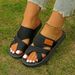 Light Foam Sole Plus Size Slippers Flat Bottomed Casual Open Toe Beach Sandals Women's Shoes_vogvips.com