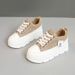 W3677 New Color Matching Women's Shoes 2024 Autumn Inner Height Increase Thick Sole Wear Resistant Versatile Student Breathable Single Shoes Sneakers_vogvips.com
