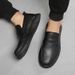 Genuine Casual Shoes, New Business Men's Shoes For Autumn 2025, Soft Soled Black Bean Leather Surface Loafers_vogvips.com