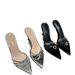 Slippers Women Wear High Heels Sandals In Summer, Thin Heels And Pointed Toes, Love Rhinestone Temperament, Spring And Autumn New Models_vogvips.com