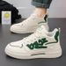 Autumn New Breathable High Top White Men's Korean Version Trendy Versatile Thick Soled Sports And Leisure Board Shoes_vogvips.com