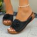 Women's Summer New Large Size 43 Platform Sandals And Slippers For Outdoor Wear, Non-Slip, Fashionable Floral Design,_vogvips.com