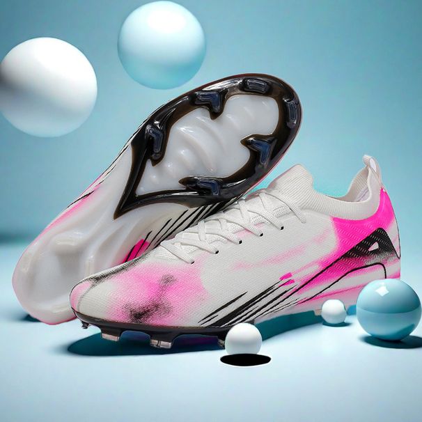 Seamless flying woven Messi football shoes Men's low top teen spike smash training sneakers_vogvips.com