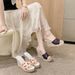 New European And American Style Floral Large Size High-heeled Slippers For Women, Embroidered Waterproof Platform_vogvips.com