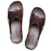 Men's Genuine Leather Flip Flops - Slip-Resistant Soft Sole Sandals For Summer, Beach, And Outdoor Wear_vogvips.com