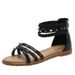 Foreign Trade Sandals 2026 New Versatile Fairy Style Flat Summer Women's Fashion Rivet Roman Shoes 914-1_vogvips.com